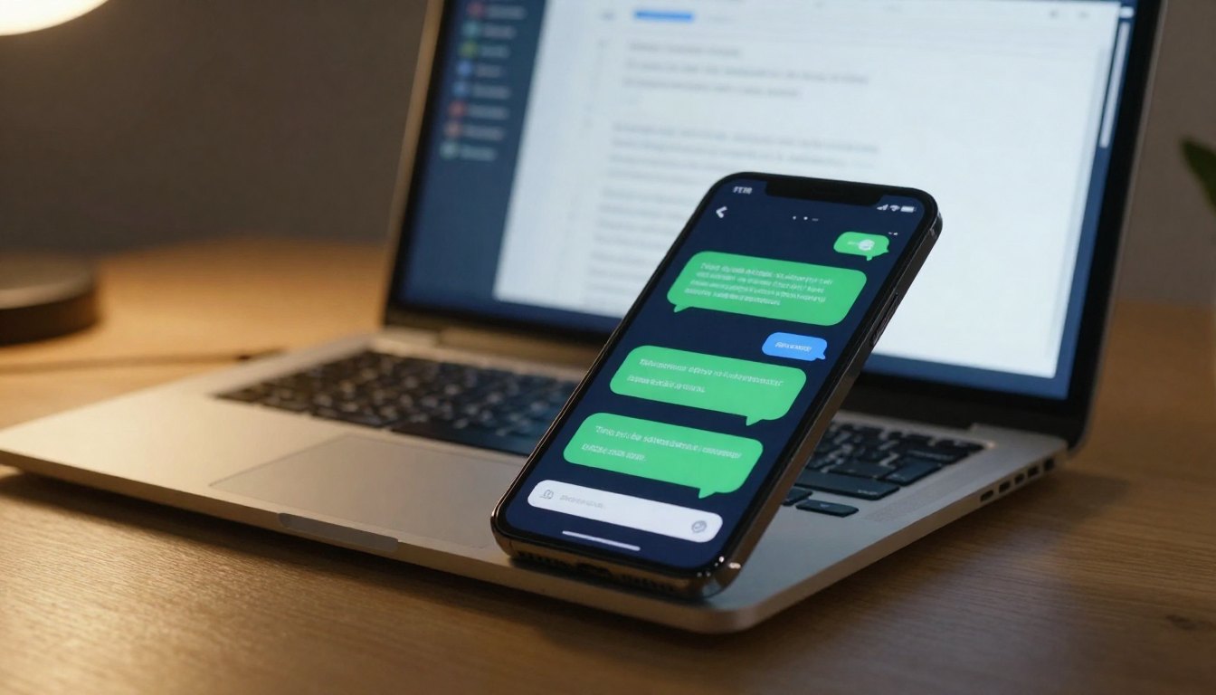 WhatsApp style chat conversation on a phone
