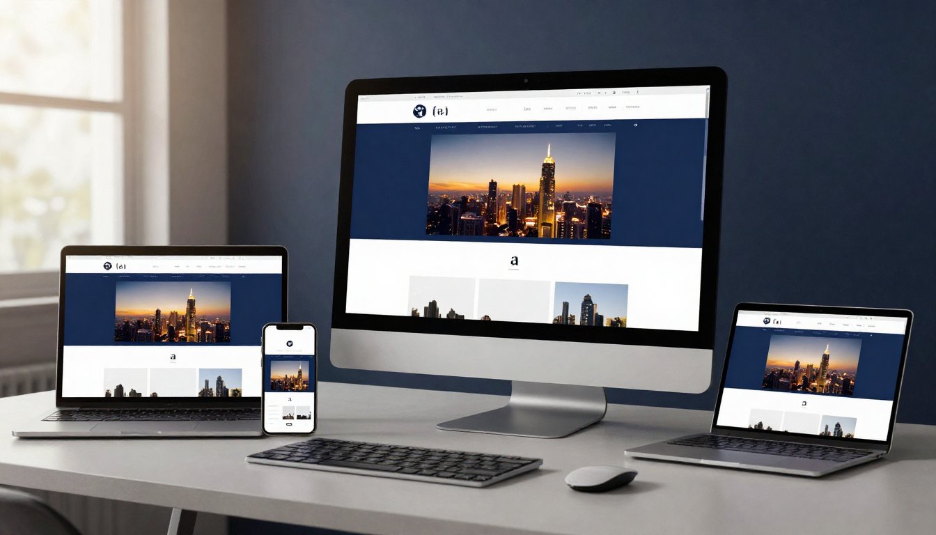 Responsive website on desktop, laptop, tablet and phone